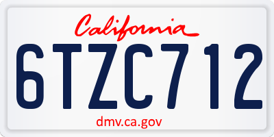 CA license plate 6TZC712