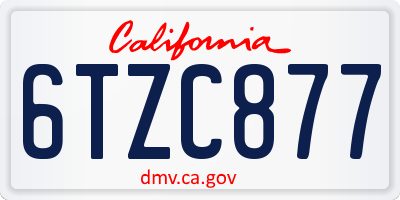 CA license plate 6TZC877