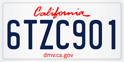 CA license plate 6TZC901