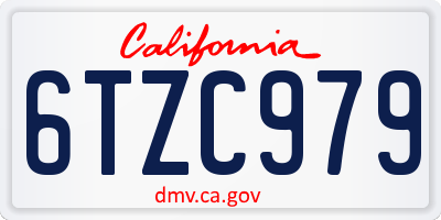 CA license plate 6TZC979
