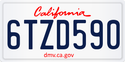 CA license plate 6TZD590