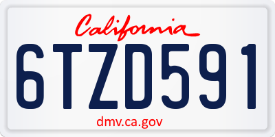 CA license plate 6TZD591