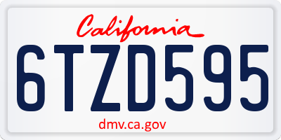 CA license plate 6TZD595