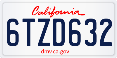 CA license plate 6TZD632