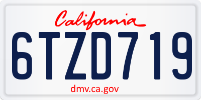 CA license plate 6TZD719