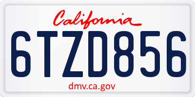 CA license plate 6TZD856