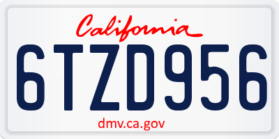 CA license plate 6TZD956