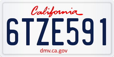 CA license plate 6TZE591