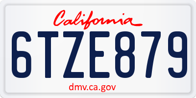 CA license plate 6TZE879