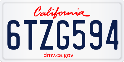 CA license plate 6TZG594