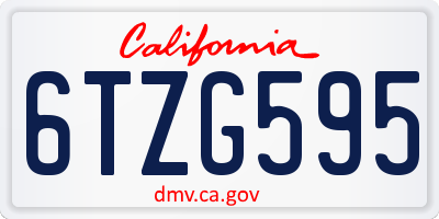 CA license plate 6TZG595