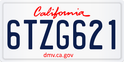 CA license plate 6TZG621