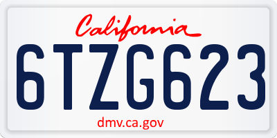 CA license plate 6TZG623