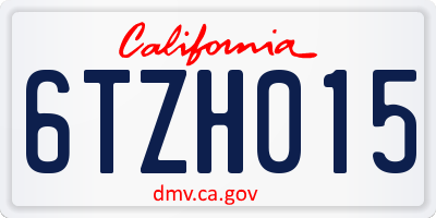 CA license plate 6TZH015