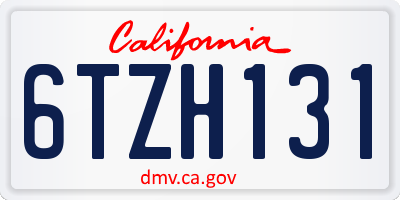 CA license plate 6TZH131