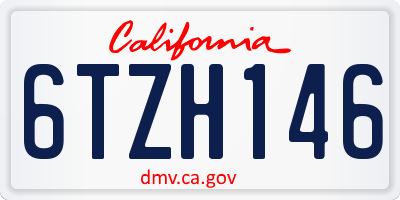 CA license plate 6TZH146