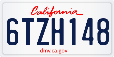 CA license plate 6TZH148