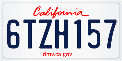 CA license plate 6TZH157