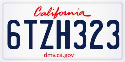 CA license plate 6TZH323