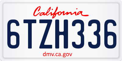 CA license plate 6TZH336
