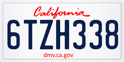 CA license plate 6TZH338