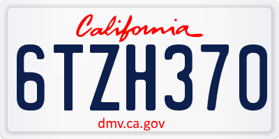 CA license plate 6TZH370