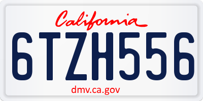 CA license plate 6TZH556