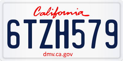CA license plate 6TZH579
