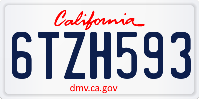 CA license plate 6TZH593