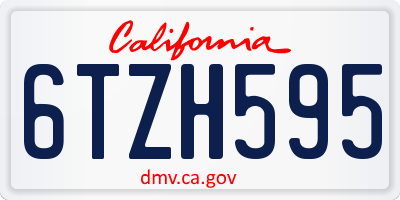 CA license plate 6TZH595