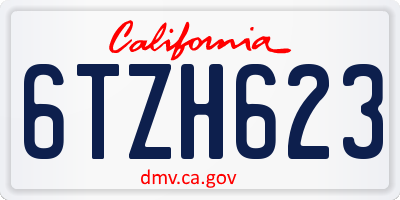 CA license plate 6TZH623