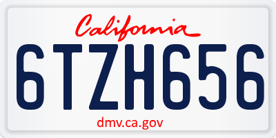 CA license plate 6TZH656