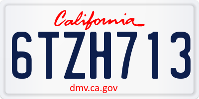 CA license plate 6TZH713