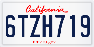 CA license plate 6TZH719