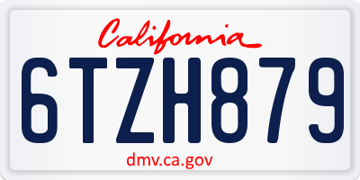 CA license plate 6TZH879