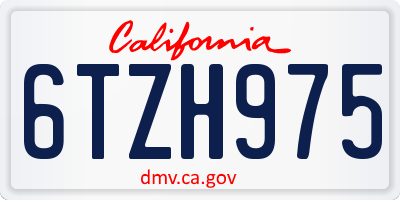 CA license plate 6TZH975
