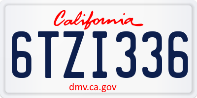 CA license plate 6TZI336
