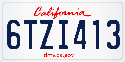 CA license plate 6TZI413