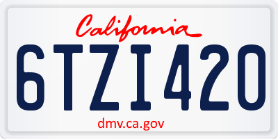 CA license plate 6TZI420