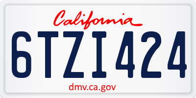 CA license plate 6TZI424
