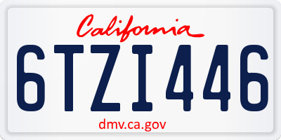 CA license plate 6TZI446