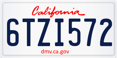 CA license plate 6TZI572