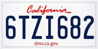 CA license plate 6TZI682