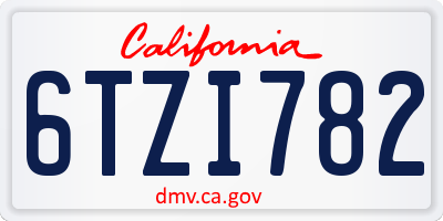 CA license plate 6TZI782