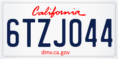 CA license plate 6TZJ044