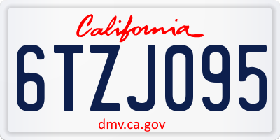 CA license plate 6TZJ095