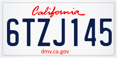 CA license plate 6TZJ145