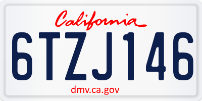 CA license plate 6TZJ146
