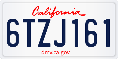 CA license plate 6TZJ161
