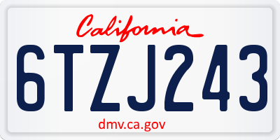 CA license plate 6TZJ243